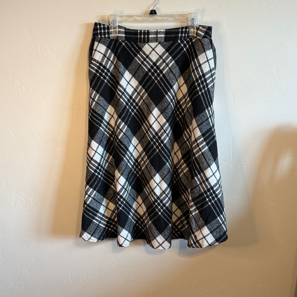 Plaid Black and White Maxi Skirt